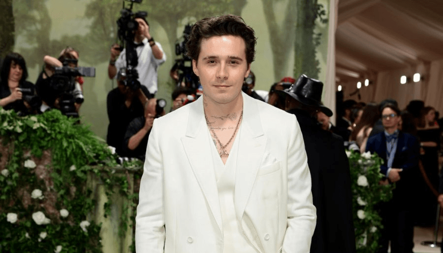 Brooklyn Beckham speaking on stage at the Tribeca Film Festival in New York