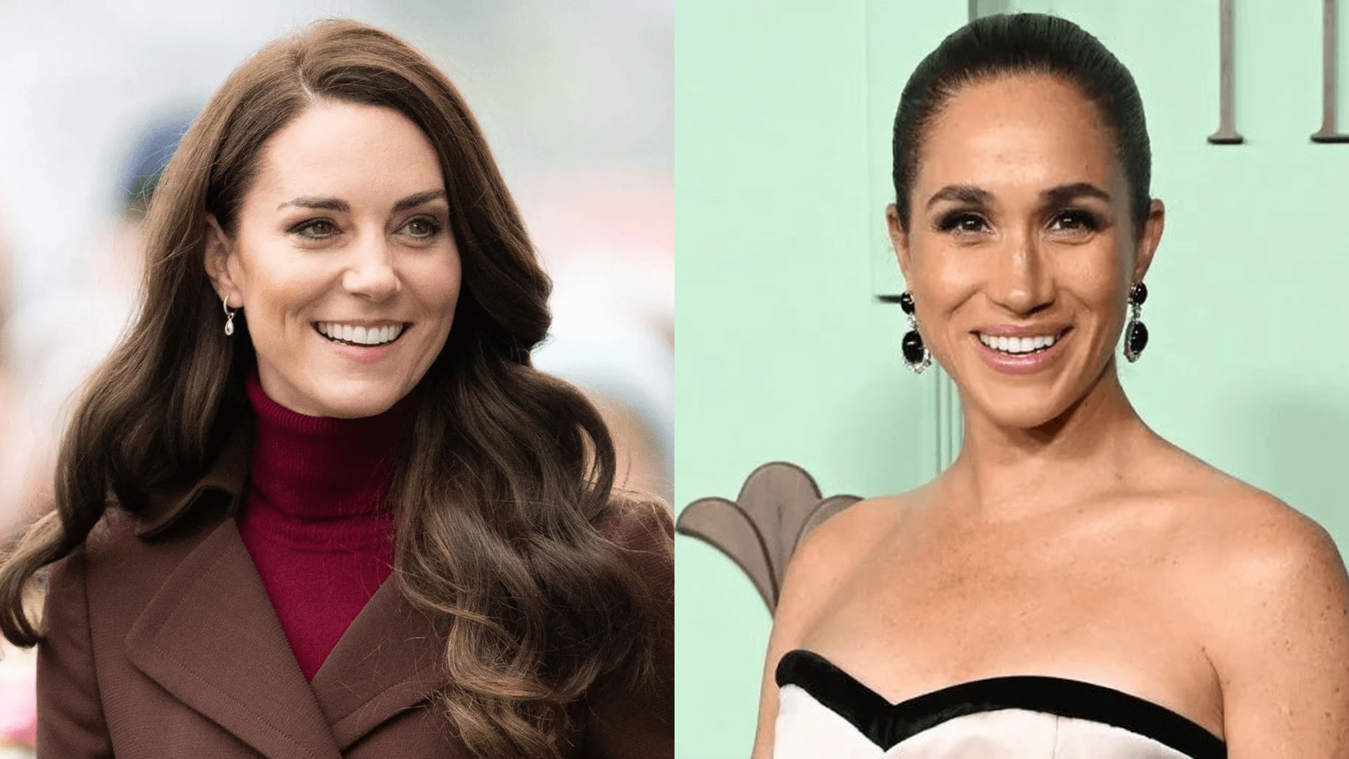 Meghan Markle, Prince Harry and Kate Middleton standing on the Buckingham Palace balcony during the Trooping the Colour ceremony in 2018