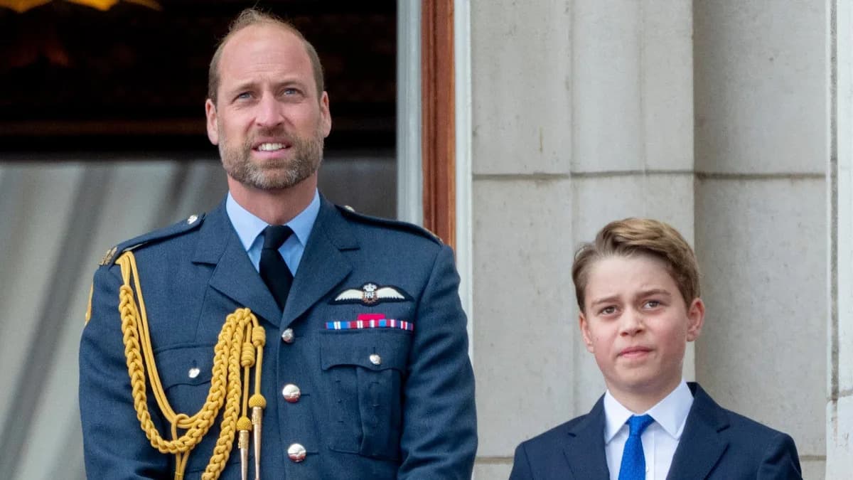 Prince George with his parents Prince William and Princess Catherine at a public royal engagement
