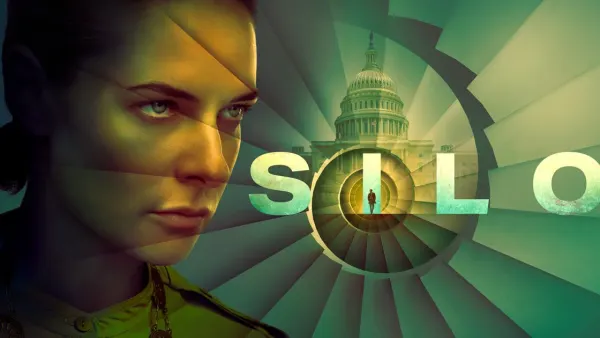 A promotional teaser graphic for the fourth season of Silo, featuring dark underground industrial imagery and bold title text against a muted, dystopian background