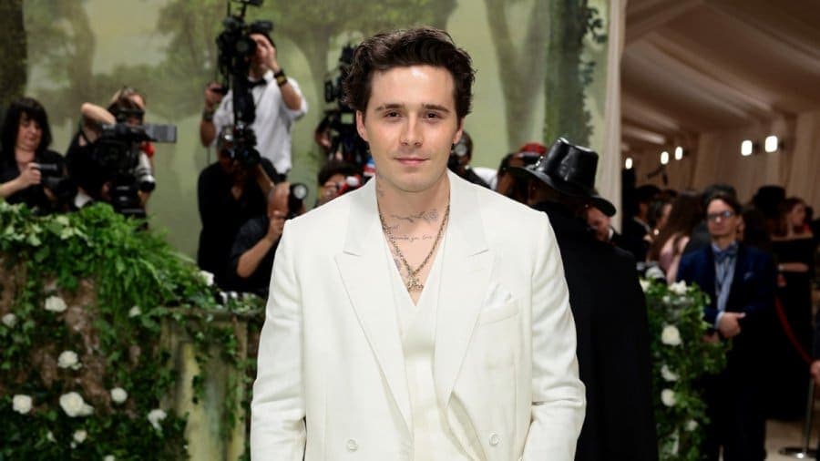 Brooklyn Beckham speaking on stage at the Tribeca Film Festival in New York