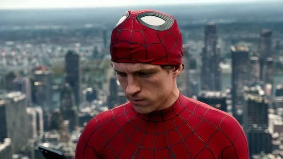 Tom Holland as Spider-Man in a promotional image for Spider-Man Brand New Day